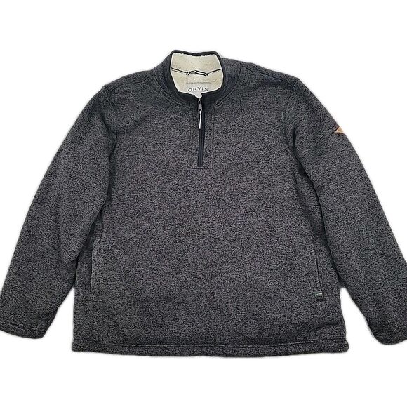 Orvis Other - Orvis Mens Sherpa Lined Jacket Size XXL Soft Stretchy Knit Quarter Zip Pockets